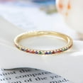 thumbnail image 7 of Eternity Ring Wedding Band for Women Thin Sterling Silver Pink Cz Ginger Lyne Collection, 7 of 7