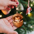 thumbnail image 4 of Adornos de animales del bosque en forma de bellota, decoraciones navideñas de acrílico para el árbol de Navidad, 2D, 4 of 7