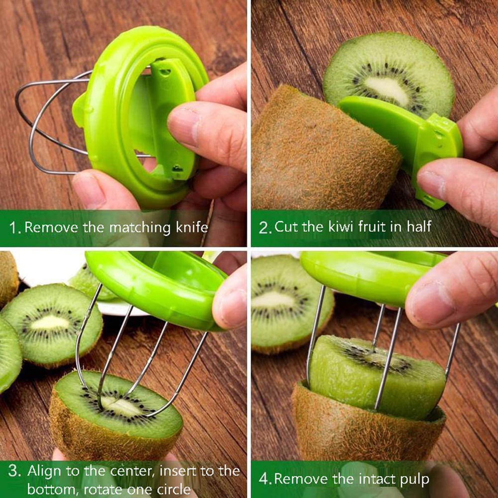 Tnfeeon Kiwi Slicer Tool, Portable 2 in 1 Kiwi Fruit Peeler Kiwi Fruit  Peeler, Stainless Steel Kiwi Fruit Peeler with Easy Grip Handle