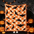 thumbnail image 6 of Aoznliie Halloween Blanket, Helloween Decor Plaid Throw Blanket with Ghost Bat Pumpkin Print, Soft Warm Fall Blanket for Couch Bed,40×28 in (S-3XL), 6 of 9
