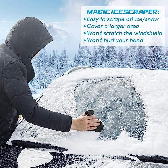 4 Pack Round Ice Scraper, Car Windshield Snow Scraper Magic Snow
