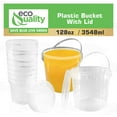 thumbnail image 4 of y 1 Gallon (128 Ounces) Clear Plastic Bucket with Lid and Handle (1 Pack), Ice Cream Bucket with Lid - Food Grade Freezer and Microwave Safe Food Storage Containers, Round Plastic Bucket Container,, 4 of 5