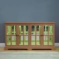 thumbnail image 4 of Elegant Antique Display Cabinet with Adjustable Glass Shelves and LED Lighting, 4-Door Vintage Showcase for Collectibles, Sturdy MDF, 4 of 13