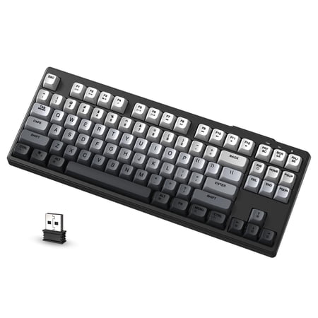 ATTACK SHARK M87 80% Wireless Gaming Keyboard,87 Keys TKL Mechanical Feeling SA PBT Keyboard, Bluetooth 5.0/2.4Ghz Dual Mode Pc Gaming Keyboards for Silent Office/Gaming(Moon night)