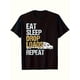 thumbnail image 1 of Men's Funny "Eat Sleep Drop Loads Repeat" Trucker Graphic T-Shirt - Loose Fit Casual Short Sleeve, Medium Stretch Fabric, Black Shirt for Truck Drivers & Casual Attire, Nontransparent M, 1 of 6