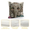 thumbnail image 4 of Qinduosi Throw Pillow Cover Cute Cartoon Elephant and Five on a Flowers Pillow Case Decorative Inches Outdoor Cushion Couch Sofa Pillowcases, 4 of 5