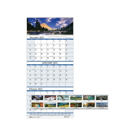 UPC: 0040983976701 | Earthscapes Recycled 3-Month Vertical Wall Calendar  Scenic Photography  8 x 17  White Sheets  14-Month (Dec-Jan): 2023-2025