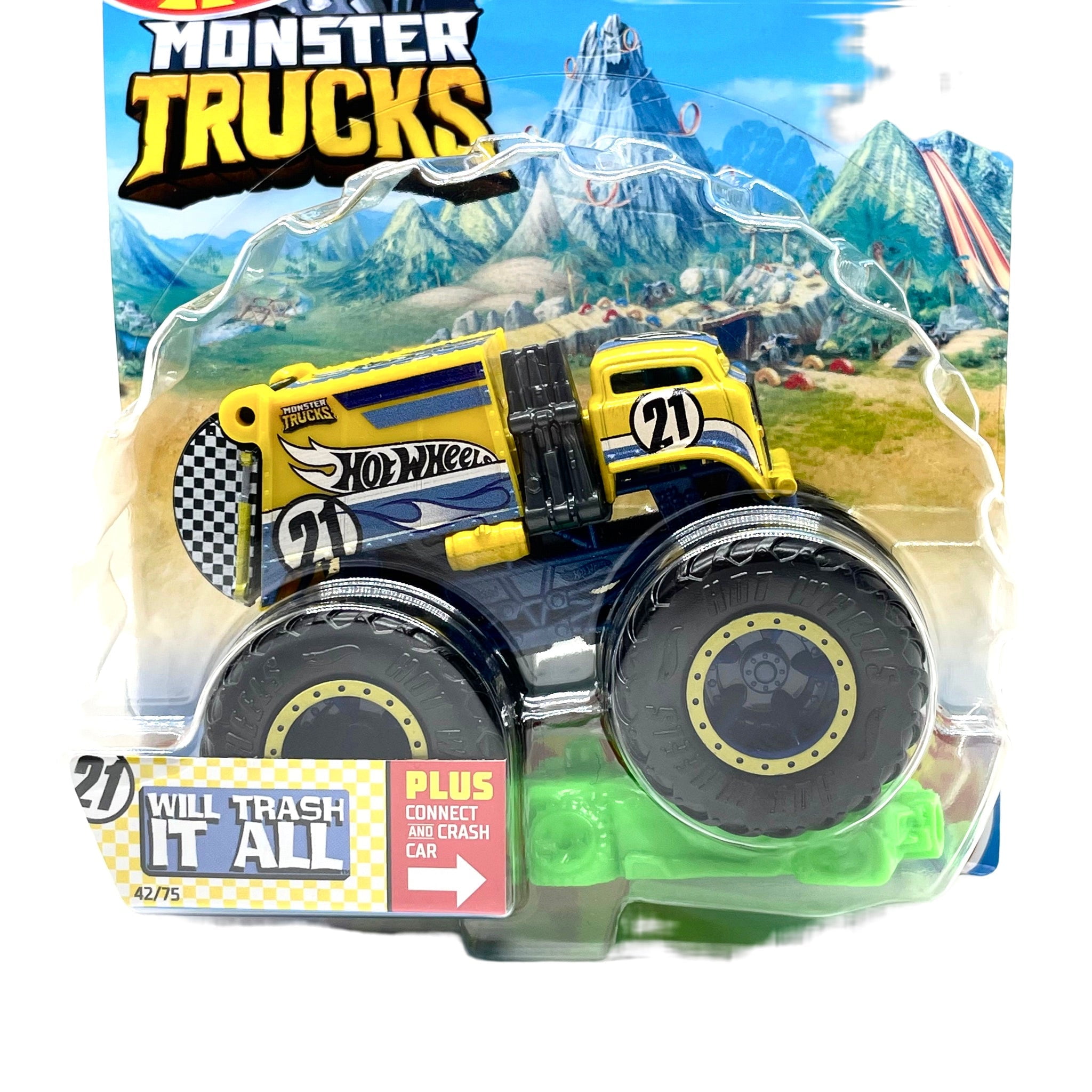 LSCC Hot Wheels Monster Truck Crash Car Sudden Stop Yellow