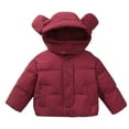 thumbnail image 4 of NAISIBABY Boys Girls Puffer Jacket, Thickened Warm Buttons Zipper High-Neck Hooded Winter Fashion 2025 Padded Coat Red 5T, 4 of 5