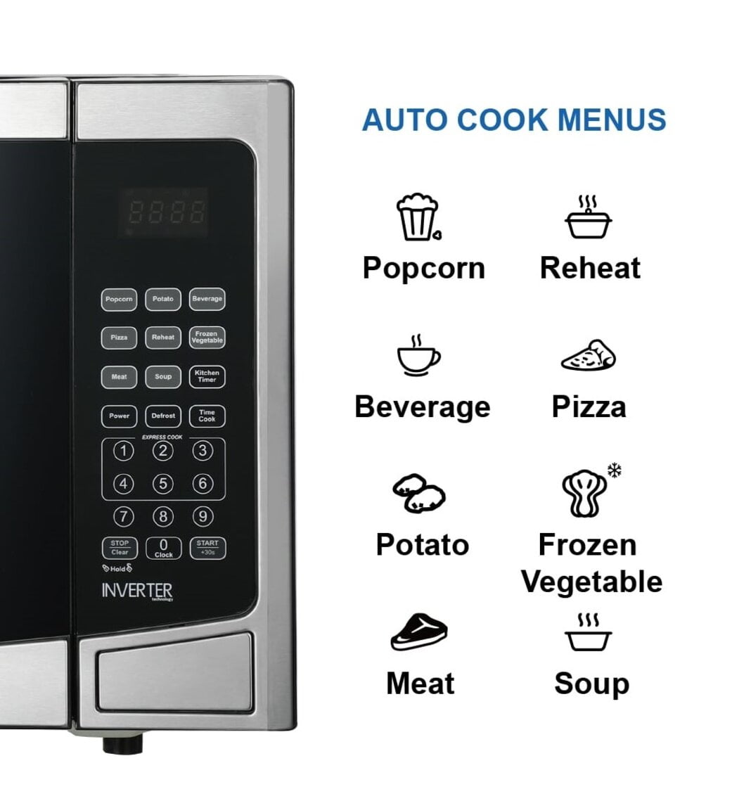 Emerson 1.2 Cu Ft, 1000W Stainless Steel Countertop Microwave Oven with Inverter Technology, Touch Control, MWI1212SS