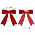 thumbnail image 2 of Velvet Hair Bows,6" Big Velvet Bows,Toddler Hair Clips,Hair Ribbon Clips Ponytail Holder Accessories,Hair Ties for Little Girl Pigtail Bows,2 Pcs,Black,Wine Red, 2 of 8