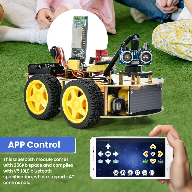Keyestudio 4WD Multi BT Robot Car Kit Upgraded V2.0 W/LED Display for  Arduino Robot Stem EDU /Programming Robot Car/DIY Kit 