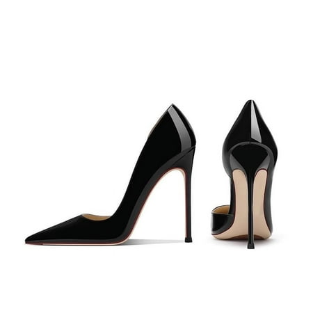 

Pointed toe nude color side empty high heels women can do red bottom stiletto heel 2024 spring new shallow mouth sexy patent shoes