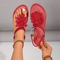 thumbnail image 2 of Women's 3D Floral Thong Slingback Flat Sandals, Open-Toe Breathable Casual Beach Footwear, 2 of 6