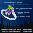 thumbnail image 2 of Gem Stone King 10K White Gold Purple Amethyst and Green Peridot Ring for Women (1.51 Cttw, Heart Shape 6MM, Gemstone Birthstone, Size 9), 2 of 4