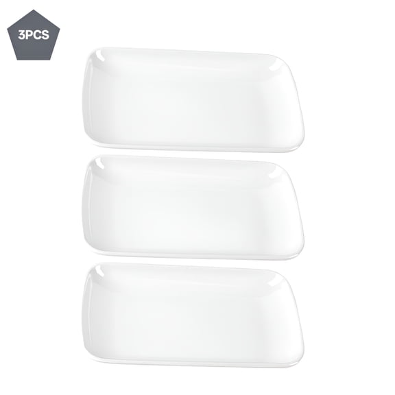 ACDANC 3Pcs Rectangular Plate Breakfast Plate Pastry Serving Plate Rectangular Food Plate Dessert Plate