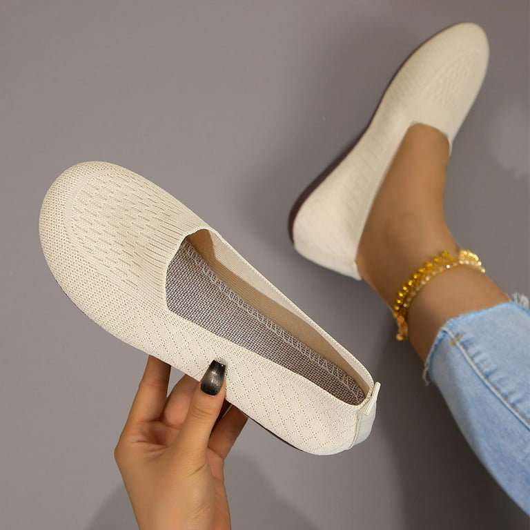 Women's Ballet Flats Wide Toe Box Barefoot Dress Shoes Knit Flat