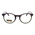 thumbnail image 1 of Round Keyhole Thin Plastic Horn Rim Tri-focal Progressive Reader Eyeglasses Purple Yellow Stripe 1.75, 1 of 4