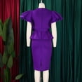 thumbnail image 6 of AURA Plus Size Summer Ruffle V Neck Slim Fit Bodycon Dress Elegant High Waist Midi Dress XL XXXL, 6 of 10