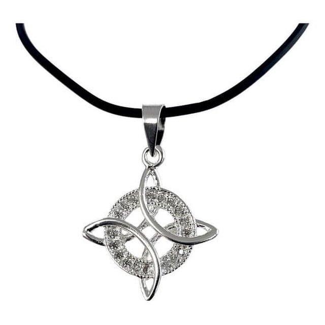 JOYARIS Collar De Caucho Ajustable Nudo Bruja Zirconias 2 Plata 925 DM-0000765