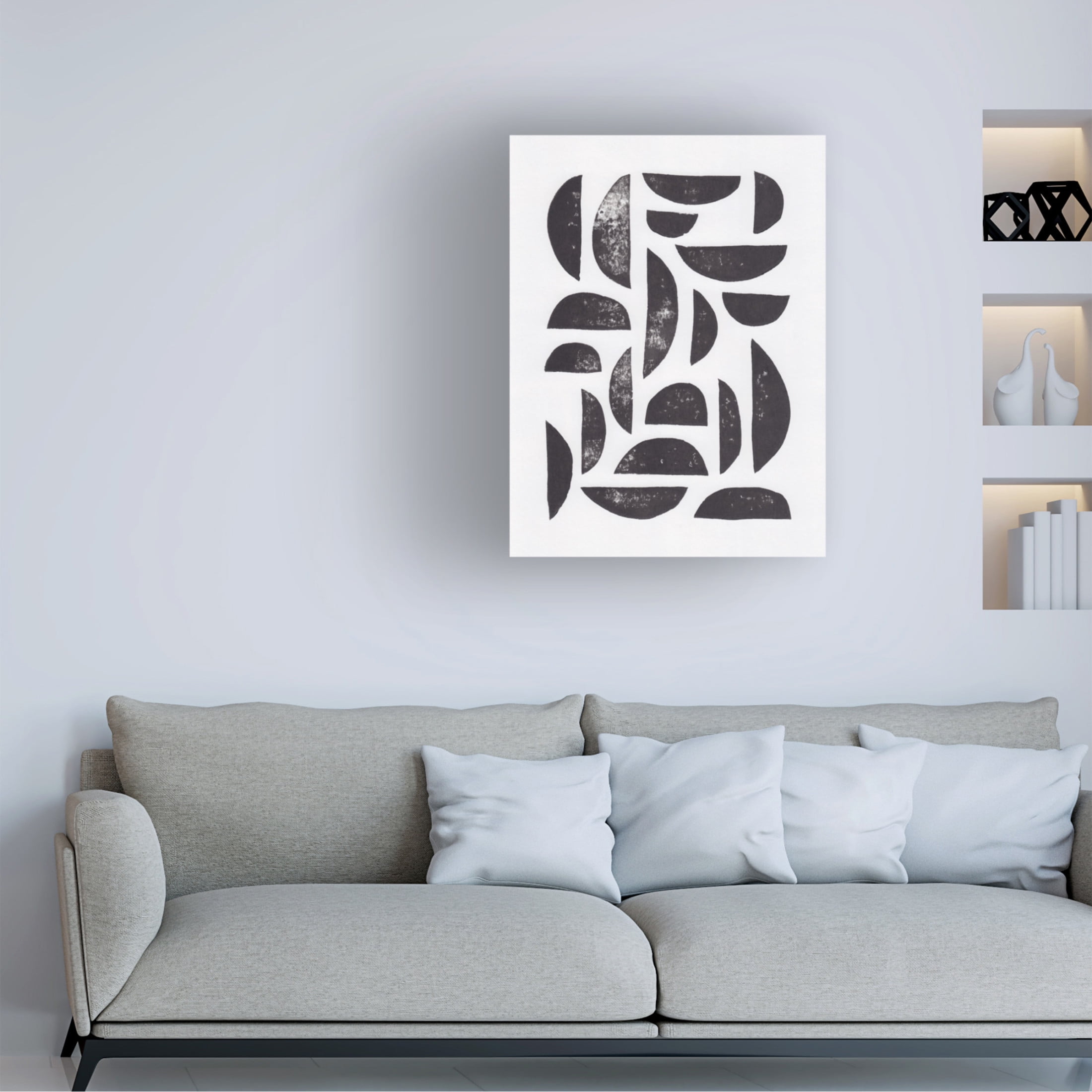 Trademark Fine Art Alisa Galitsyna Linocut Abstract 7 Canvas Wall Art
