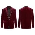 thumbnail image 2 of Miutii Kids Boys Velvet Gentleman Blazer One Button Dressy Suit Jacket Causal Party Formal Tuxedo Burgundy 14, 2 of 9