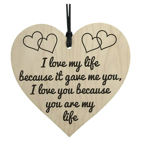 

Ovzne Handmade Wooden Commemorative Love Wooden Sign Pendant