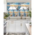 thumbnail image 5 of Sunset Beach Kitchen Curtains Swag Valance and Tier Curtains Set 36 Inch Length, Spray Ocean Waves Sky Nature Scenery Rod Pocket Drape Panels Pair Swag Curtain for Bathroom/Cafe/Window, 5 of 6