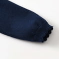 thumbnail image 6 of HAOTAGS Girls Knitted Cardigan with Graphic Print Casual Fall/Winter One-Button Open Front Jacket Navy Size 2-3 Years, 6 of 7