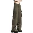 thumbnail image 2 of Wancir Womens Linen Pants Wide Leg High Waisted Drawstring Casual Flowy Pants with Pockets, 2 of 7