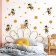 thumbnail image 3 of Cateissary Adhesivo de pared de abeja, calcomanía de dibujos animados, pegatinas autoadhesivas de flores, papel tapiz de decoración de vidrio Decoración del hogar, 3 of 5