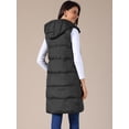 thumbnail image 4 of DARING DIVA Women's Long Puffer Vest Casual Sleeveless Hooded Down Jacket S Black, 4 of 6