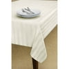 Canopy Microfiber Stain Resistant Ribbon Stripe Fresh Ivory Tablecloth