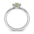 thumbnail image 3 of 2.25mm Sterling Silver Stackable Expressions Rhodium Peridot Cross Ring - .11 cwt - Size 10, 3 of 4