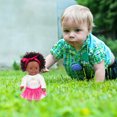 thumbnail image 5 of Black Baby Doll, Realistic African American Doll, 12 Inch Curly Hair Rotatable Limbs Washable Clothes, Soft Vinyl Material Kids Toy For Ages 3-12 Years, 5 of 5