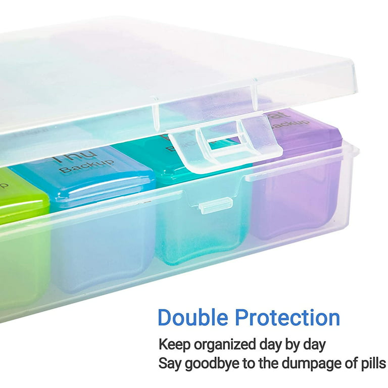 AVEKI Extra Large Pill Organizer 4 Times A Day, 7 Day Daily Pill
