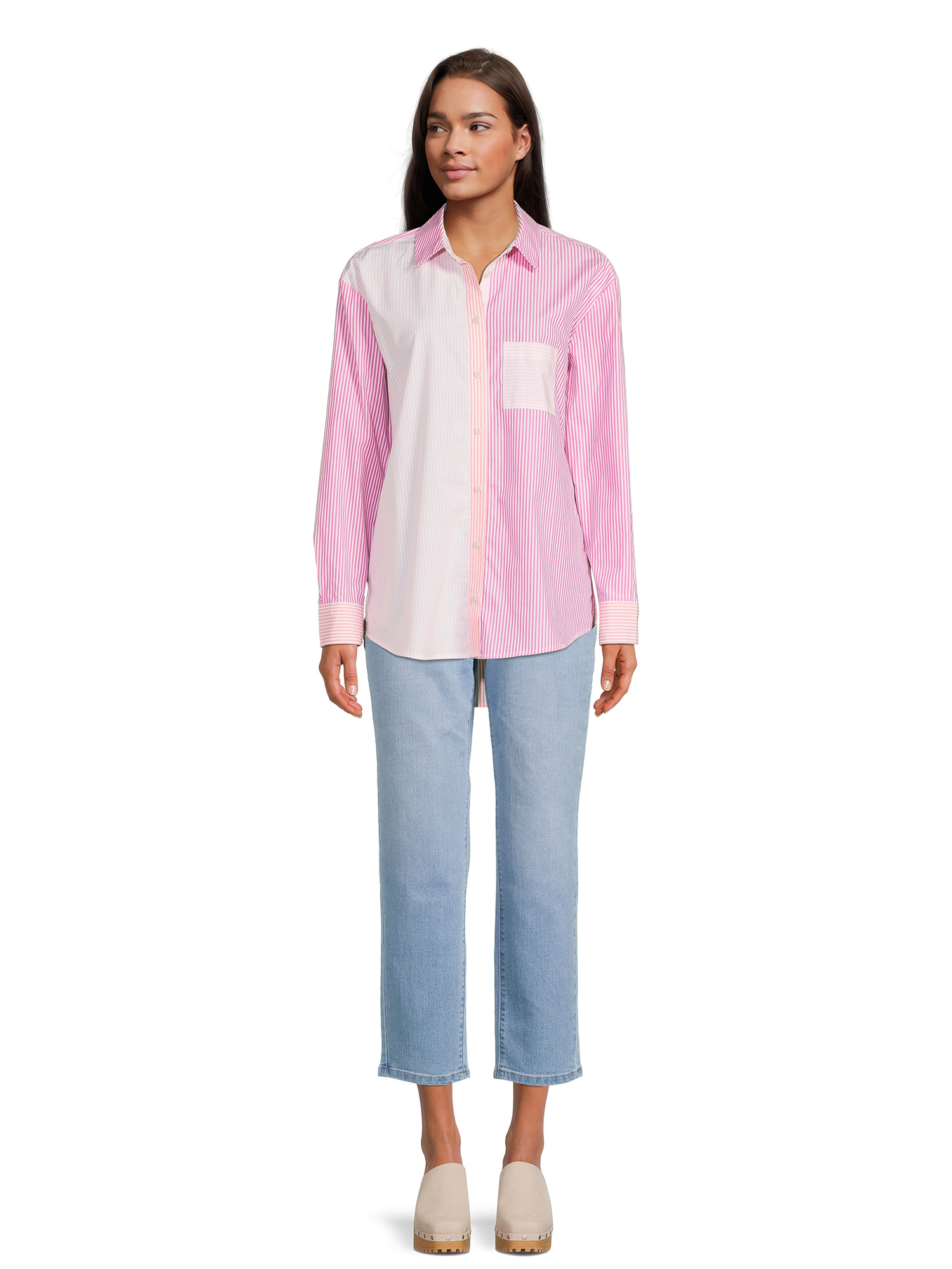 Time and Tru Women's Oversized Button-Down Shirt - image 2 of 5