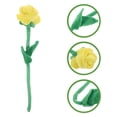 thumbnail image 1 of OULII Yellow Artificial Rose Flowers Bouquet for Decoration Realistic Cotton Polyester Faux Roses, 1 of 8