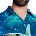 thumbnail image 5 of Starry Shark Men's Hawaiian Printed Short Sleeve Button Down Casual Beach Shirt's, Unisex, 5 of 6