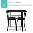 thumbnail image 4 of Best Choice Products 3-Piece Wood Dining Room Round Table & Chairs Set w/ Steel Frame, Built-In Wine Rack - Black, 4 of 9