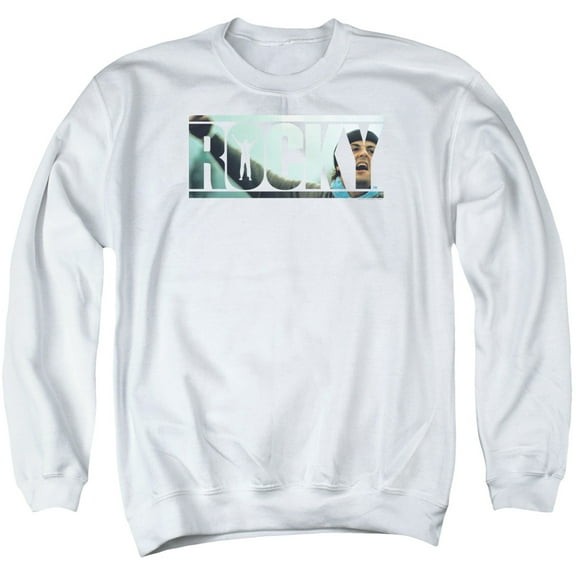 Rocky Cutout Logo Adult Crewneck Sweatshirt White