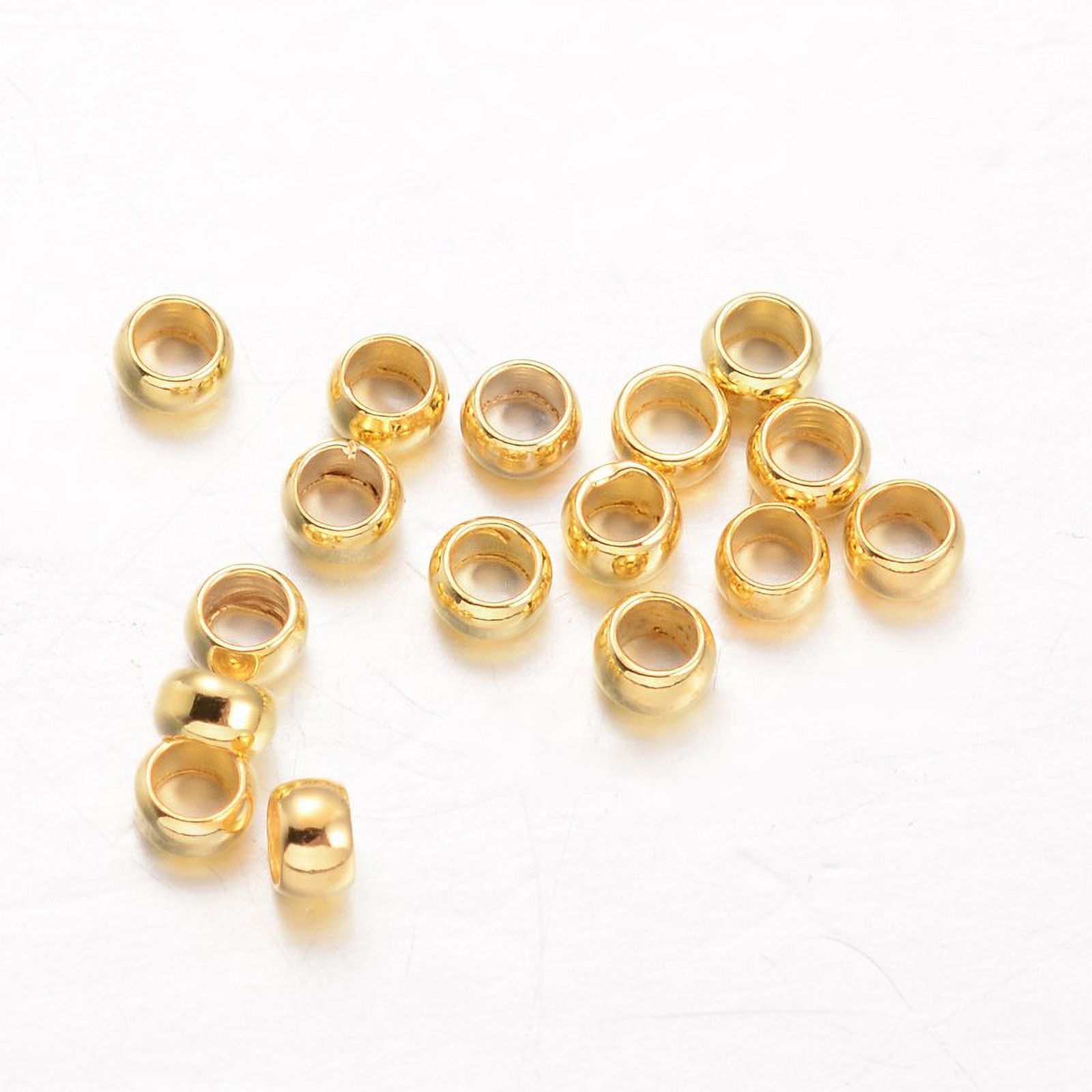 Rondelle Brass Crimp Beads Golden 2.5x1.5mm Hole: 1mm 10000pcs/200g