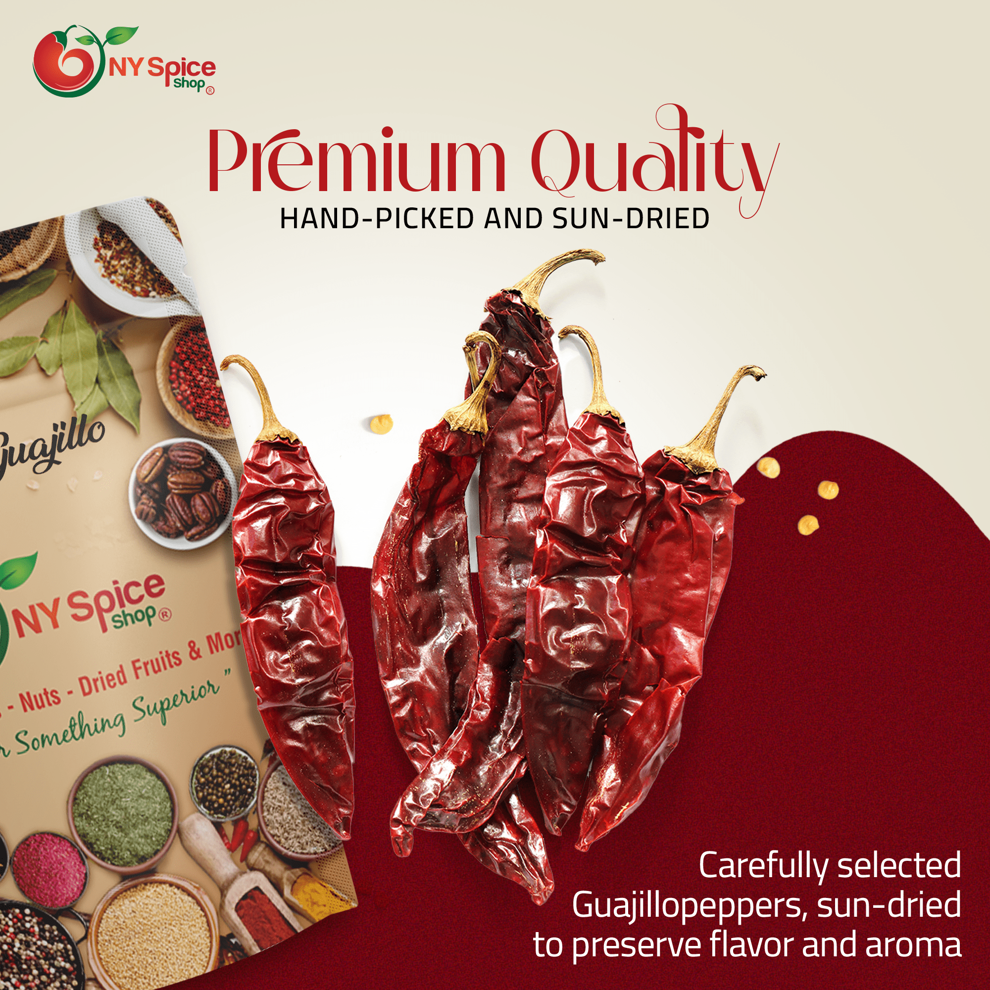 NY SPICE SHOP Chili Guajillo - 3 Pound - Mexican Dried Peppers - Dried Chili