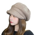 thumbnail image 2 of Hot Sales Under $5 Khaki Berets GIJNRIUIUA Women Newsboy Cap Visor Beret Hats Soft Panels Cabbie Hat Cap for Women Girls Cowboy Hat, 2 of 6