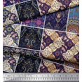 thumbnail image 2 of Soimoi Georgette Viscose Fabric Ogee & Mandala Patchwork Print Sewing Fabric Yard 42 Inch Wide, 2 of 3