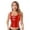 Red, variant on Women Wetlook Skinny Crop Top Patent Leather Latex U Neck Sleeveless Zipper Vest Tank Tops Silver M