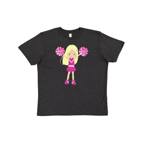Inktastic Cheerleaders, Girl With Blonde Hair, Pink Uniform Youth T-Shirt