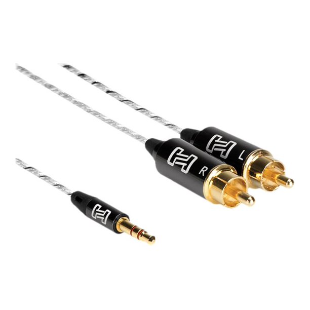 Hosa Drive Stereo Breakout Cable, 3.5 mm TRS to Dual RCA, 1.5 ft