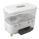 thumbnail image 5 of Cubo de arroz transparente sellado con 4 compartimentos para la cocina del hogar, organizador de almacenamiento de granos múltiples blanco, 5 of 8