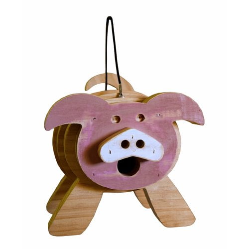 1000 West Inc Pig Stacked 9 in x 9 in x 8 in Birdhouse by WELLIVER